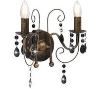 vidaXL Applique Murale à Perles Antique 2 Ampoules Lampe Murale Lumière Eclairage Salon Bureau Salle à Manger Chambre Maison Intérieur Noir