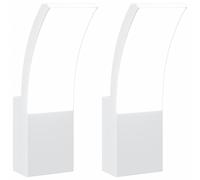vidaXL Applique murale d'extérieur LED 2 pcs. Blanc Aluminium moulé sous pression