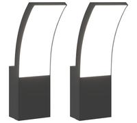 vidaXL Applique murale d'extérieur LED 2 pcs. noir aluminium moulé sous pression