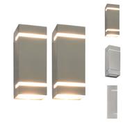 vidaXL Applique murale extérieure 2 pcs. 35 W argenté rectangulaire - éclairage extérieur