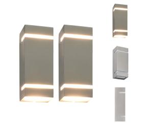 vidaXL Applique murale extérieure 2 pcs. 35 W argenté rectangulaire - éclairage extérieur