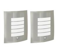vidaXL Applique Murale Extérieure 2 pcs Argenté 23.5 x 9 x 26 cm, Applique murale moderne, éclairage extérieur, design rectangulaire, compatibilité avec ampoule E27