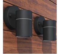 vidaXL Applique murale LED d'extérieur 42416 2 pcs Acier inoxydable vers le bas Noir