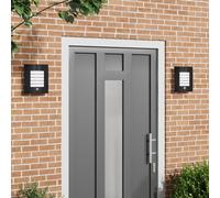 Vidaxl Appliques Murales Avec Capteur 2 Pcs En Acier Inoxydable Noir Ip44