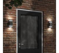 vidaXL Appliques murales d'extérieur 2 pcs noir acier inoxydable