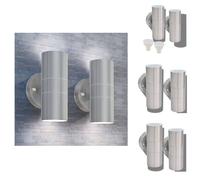 vidaXL Appliques murales d'extérieur à LED, lot de 2, en acier inoxydable, éclairage vers le haut et vers le bas - Éclairage extérieur