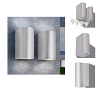 vidaXL Appliques murales d'extérieur à LED, lot de 2, rondes, éclairage vers le haut et vers le bas - Éclairage extérieur