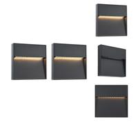 vidaXL Appliques murales d'extérieur, lot de 2, LED 3 W, noires, carrées - Éclairage extérieur