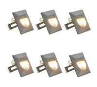 vidaXL Appliques murales LED d'extérieur 6 pcs 2 W Argenté Carré