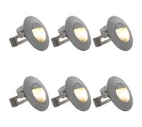 vidaXL Appliques murales LED d'extérieur 6 pcs 2 W Argenté Rond