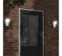 vidaXL Lampes murales d'extérieur LED avec capteur 2 pcs. Blanc Fonte d'aluminium