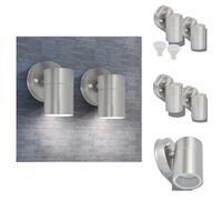 vidaXL Appliques murales LED d'extérieur, lot de 2, en acier inoxydable, éclairage vers le bas - Éclairage extérieur