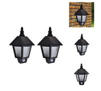 vidaXL Appliques solaires 2 pcs. avec détecteur de mouvement noir - éclairage extérieur
