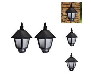 vidaXL Appliques solaires 2 pcs. avec détecteur de mouvement noir - éclairage extérieur