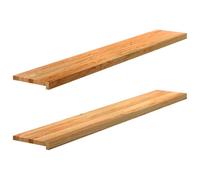 Vidaxl Appuis De Fenêtre 2 Pcs Marron Clair Bois De Chêne Massif