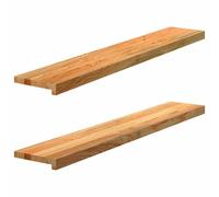 Vidaxl Appuis De Fenêtre 2 Pcs Marron Clair Bois De Chêne Massif