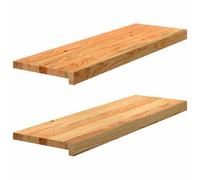 vidaXL Appuis de fenêtre 4009150 – 2 pcs marron clair en bois de chêne massif