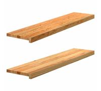 vidaXL Appuis de fenêtre 2 pcs Marron Clair Bois de chêne Massif