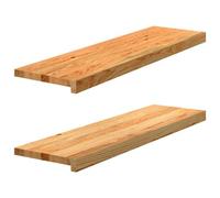 Vidaxl Appuis De Fenêtre 2 Pcs Marron Clair Bois De Chêne Massif