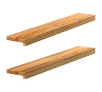 vidaXL Appuis de fenêtre 2 pcs. Marron clair 90x15x2 cm Chêne massif