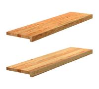 vidaXL Appuis de fenêtre 2 pcs Marron Clair Bois de chêne Massif