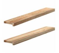 vidaXL Appuis de fenêtre 2 pcs. Non traité 100x15x2 cm Chêne massif