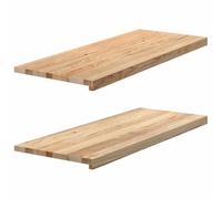 vidaXL Appuis de fenêtre 2 pcs Non traité 100x40x2cm Bois chêne Massif