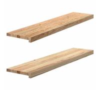 Vidaxl Appuis De Fenêtre 2 Pcs Non Traité 110x25x2cm Bois Chêne Massif
