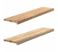 vidaXL Appuis de fenêtre 2 pcs. Non traité 110x25x2 cm Chêne massif