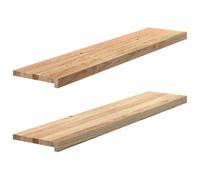 vidaXL Appuis de fenêtre 2 pcs Non traité 120x30x2cm Bois chêne Massif
