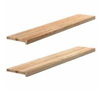 vidaXL Appuis de fenêtre 2 pcs Non traité 140x30x2cm Bois chêne Massif