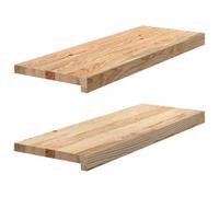 vidaXL Appuis de fenêtre 2 pcs Non traité 70x30x2 cm Bois chêne Massif