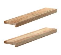 vidaXL Appuis de fenêtre 2 pcs non traité 80x15x2 cm bois chêne massif 4009086