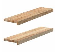 Vidaxl Appuis De Fenêtre 2 Pcs Non Traité 80x20x2 Cm Bois Chêne Massif