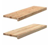 Vidaxl Appuis De Fenêtre 2 Pcs Non Traité 80x30x2 Cm Bois Chêne Massif