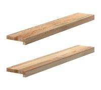 vidaXL Appuis de fenêtre 2 pcs Non traité 90x15x2 cm Bois chêne Massif