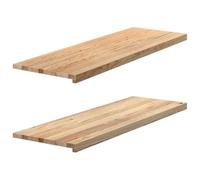 VidaXL Appuis De Fenêtre En Chêne Massif Non Traité, Rebord De Fenêtre, 2 Pcs, 120 X 40 X 2 Cm