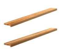 vidaXL Appuis de fenêtre 2 pcs. Marron clair 160x15x2 cm Chêne massif