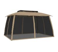 Vidaxl -Arbor -Parois latérales en filet et double toit 3,93x2,93 M crème acier