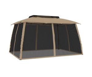 Vidaxl -Arbor -Parois latérales en filet et double toit 3,93x2,93 M crème acier