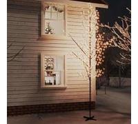 vidaXL Arbre à LED Fleur de Cerisier Décoration de Noël Ornement de Vacances Décoration de Fête Salle de Séjour 672 LED 345135 Blanc G