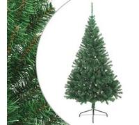 vidaXL - Arbre de Noël artificiel - avec - support - demi - 240 - cm - PVC - vert Vert G
