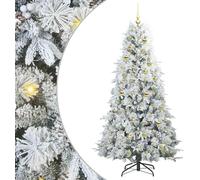 vidaXL Arbre de Noël artificiel pliable Blanc 180 cm PE et PVC