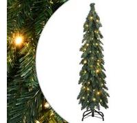 vidaXL Arbre de Noël Artificiel Pré-éclairé avec 60 LED, Sapin de Noël avec Support, Décoration de Vacances, Ornement de Fête Intérieur Extérieur, 120 cm Vert
