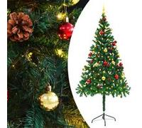 VIDAXL Arbre de No?l artificiel avec boules et LED Vert 180 cm