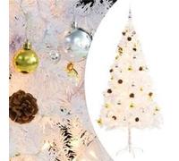 vidaXL Arbre de Noël artificiel pré-éclairé avec boules blanc 180 cm