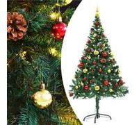 vidaXL Sapin de Noël pré-éclairé LED avec boules 150 cm vert