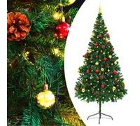 VIDAXL Arbre de No?l artificiel avec boules et LED Vert 210 cm