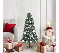 vidaXL Arbre de Noël artificiel pré-éclairé avec ensemble de boules