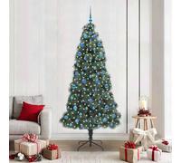 vidaXL Arbre de Noël artificiel pré-éclairé avec ensemble de boules